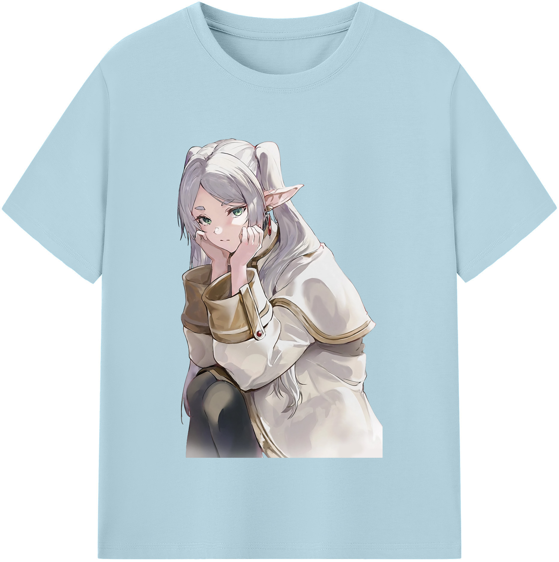 （画像用） 葬送のフリーレン Frieren 綿100％半袖Tシャツ（フロントプリント）